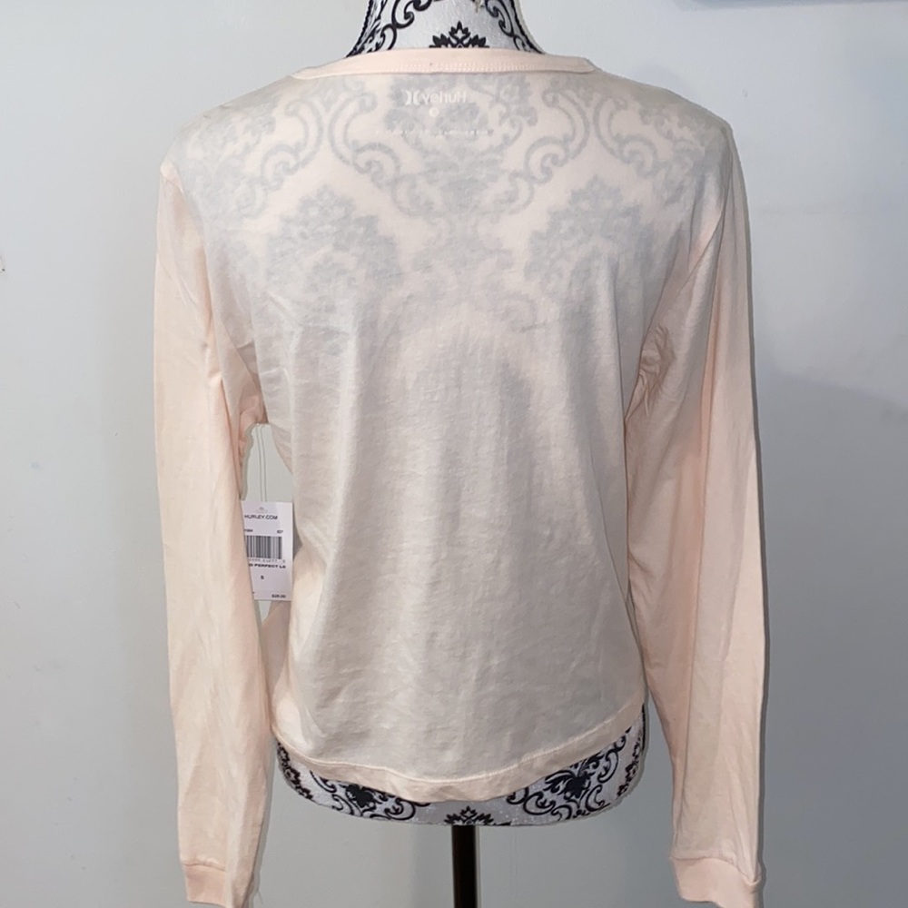 NWT!! Hurley Long Sleeve Crop Top Women's Pink Size Small - Picture 4 of 4